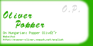 oliver popper business card